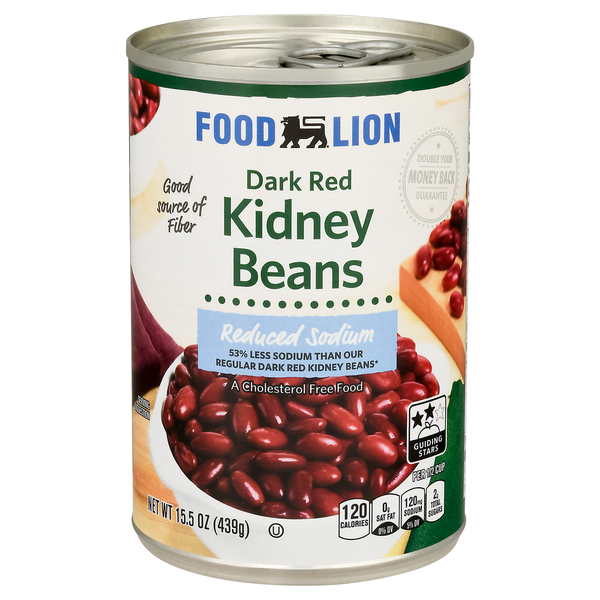 Canned Meals & Beans Food Lion Kidney Beans, Dark Red hero