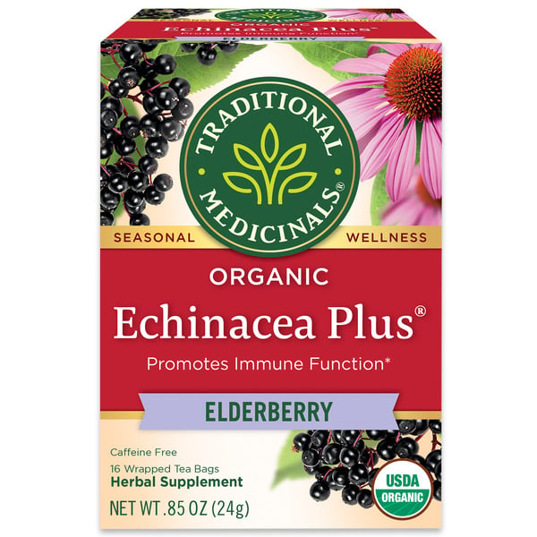 Tea Traditional Medicinals Organic Echinacea Plus Caffeine Free Elderberry hero