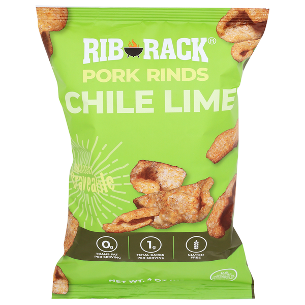 Chips & Pretzels Rib Rack Pork Rinds, Chile Lime hero