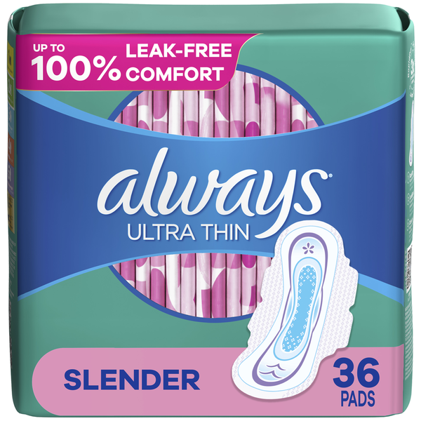 Feminine Care Always Ultra Thin Pads with Wings, Slender hero