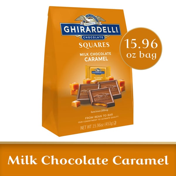 Candy & Chocolate Ghirardelli Milk Chocolate Squares with Caramel Filling hero