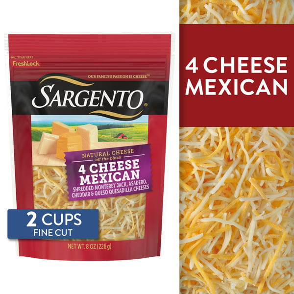 Packaged Cheese Sargento Off The Block 4 Cheese Mexican Fine Cut Shredded Cheese hero