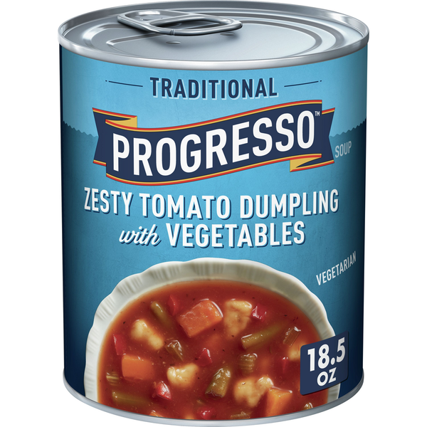 Soup, Broth & Bouillon Progresso Traditional Zesty Tomato Dumpling with Vegetables Soup hero