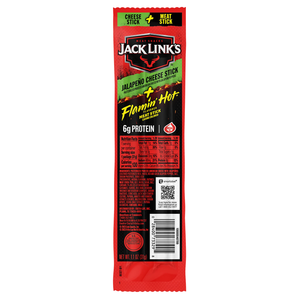 Jack Link's Flamin Hot Original Meat And Jalapeño Cheese hero