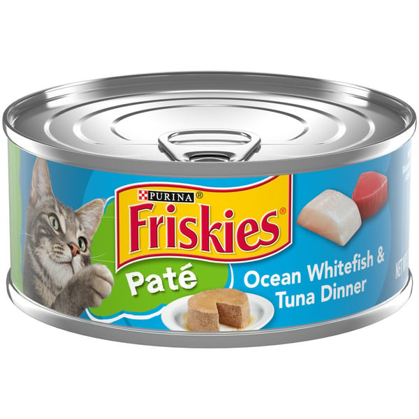 Cat Food Purina Friskies Pate Wet Cat Food, Ocean Whitefish & Tuna Dinner hero