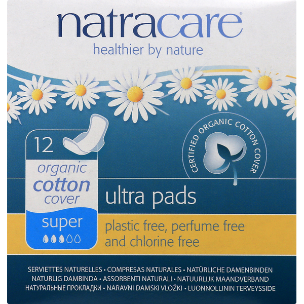 Feminine Care Natracare Pads, Ultra, Organic, Super hero