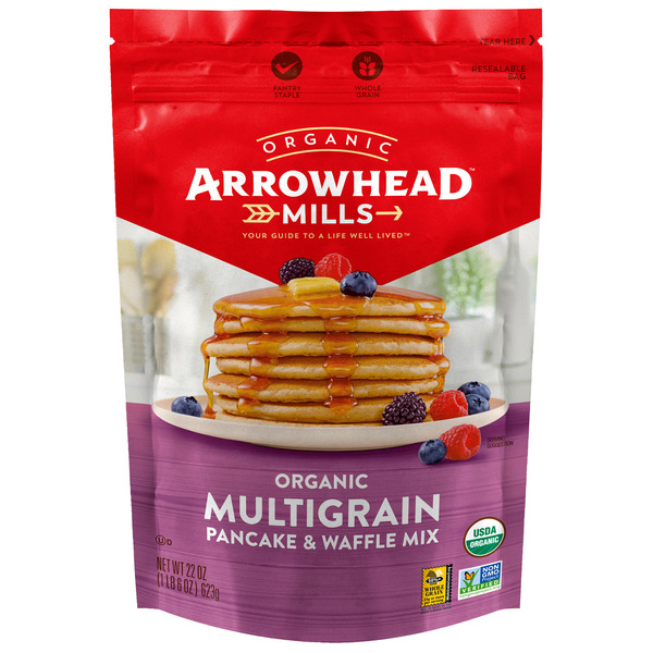 Hot Cereal & Pancake Mixes Arrowhead Mills Organic Multigrain Pancake Mix & Waffle Mix hero