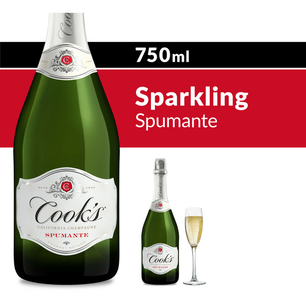 Sparkling Wine Cook's California Champagne Spumante White Sparkling Wine Bottle hero