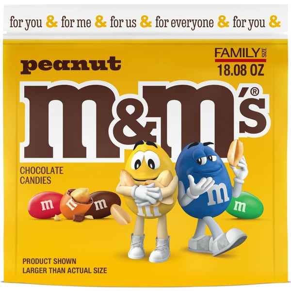 M&M's Peanut Milk Chocolate Candy Family Size hero