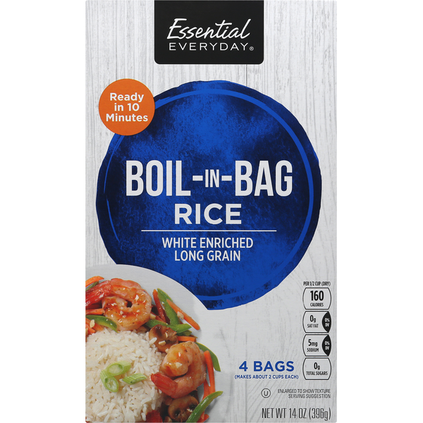 Grains, Rice & Dried Goods Essential Everyday Rice, White Enriched, Long Grain, Boil-In-Bag hero