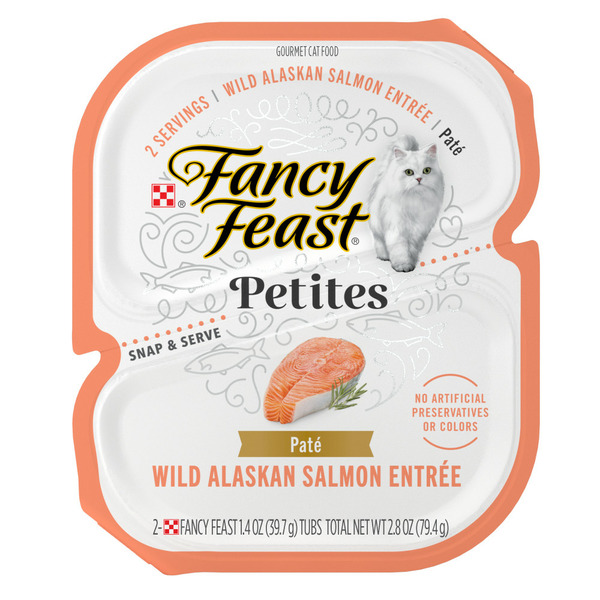 Cat Food & Care Purina Fancy Feast Gourmet Pate Wet Cat Food, Petites Wild Alaskan Salmon Entree hero