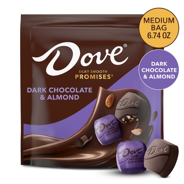 Dove PROMISES Dark Chocolate Almond Christmas Candy Resealable hero