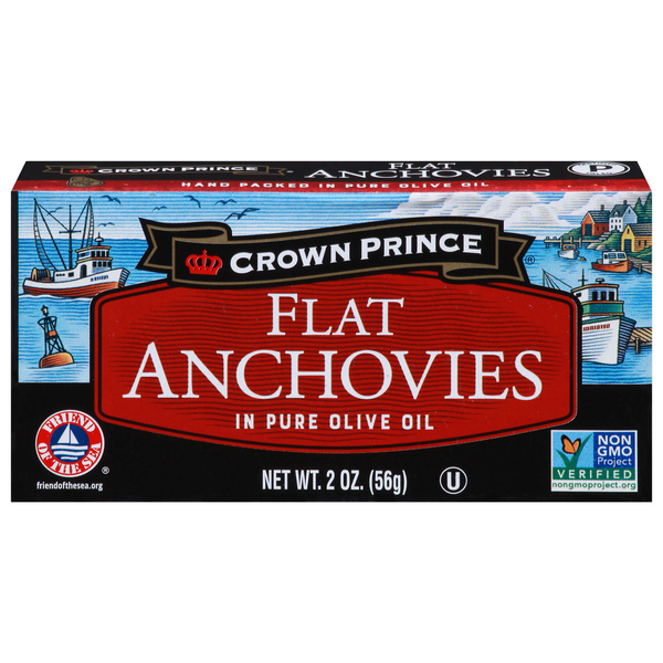 Canned Meat & Seafood Crown Prince Flat Anchovies, in Pure Olive Oil hero