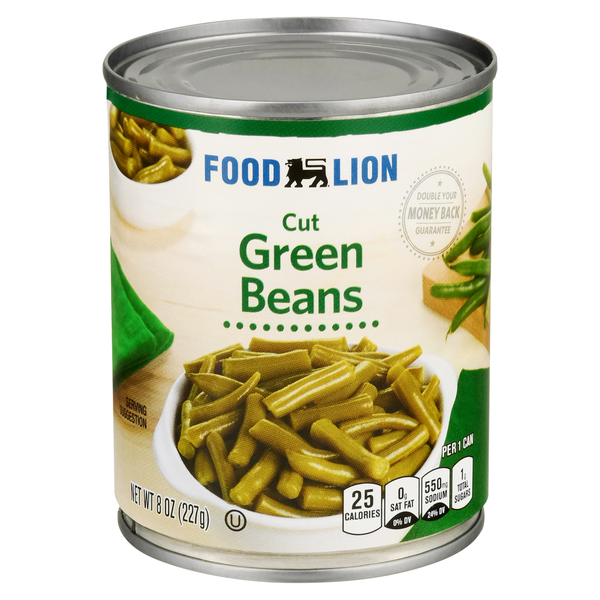 Canned Meals & Beans Food Lion Green Beans, Cut, Can hero