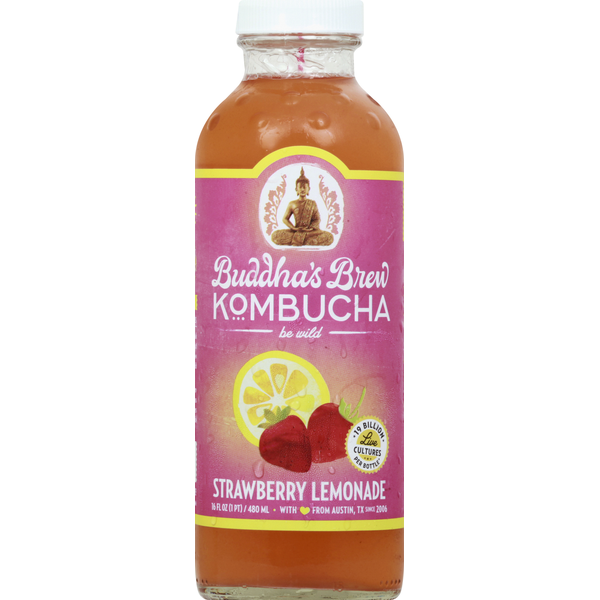 Other Creams & Cheeses Buddha's Brew Kombucha, Strawberry Lemonade hero