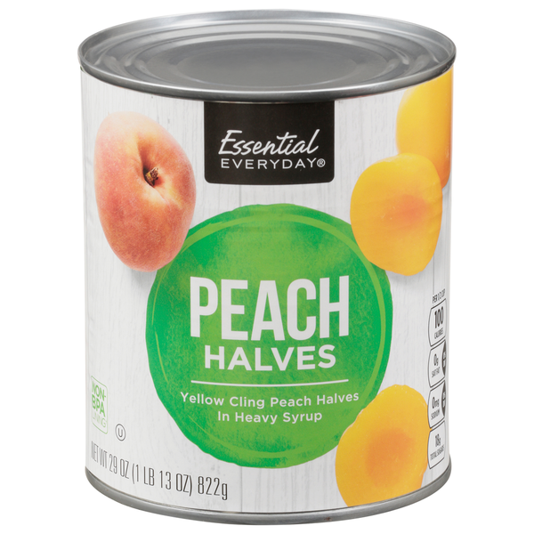 Canned Fruit & Applesauce Essential Everyday Peach, Halves hero