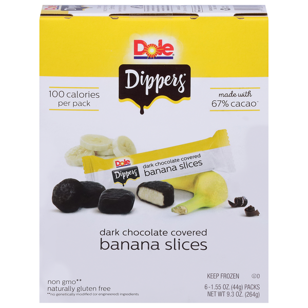 Frozen Dessert Dole Dippers Dark Chocolate Banana Slices hero