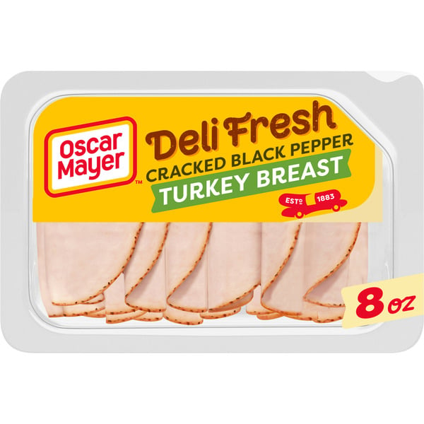 Packaged Lunch Meat Oscar Mayer Deli Fresh Cracked Black Pepper Turkey Breast Sliced Sandwich Lunch Meat hero