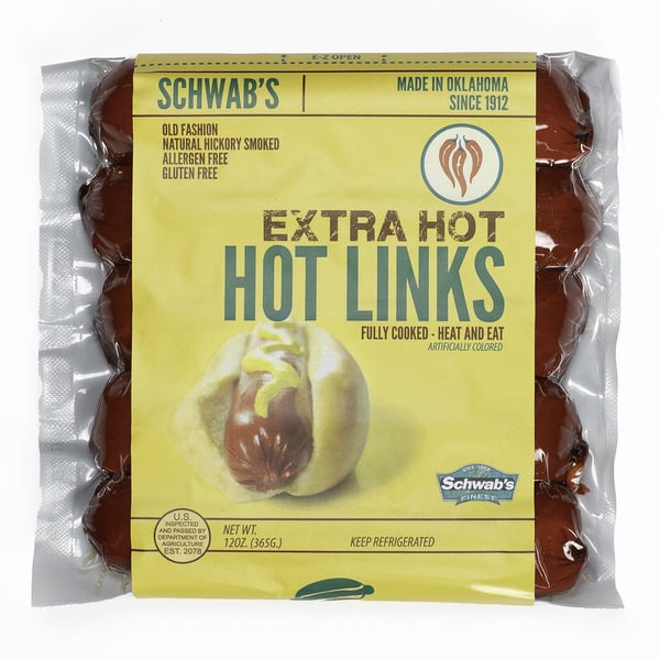 Hot Dogs, Bacon & Sausage Schwab's Extra Hot Hot Links hero