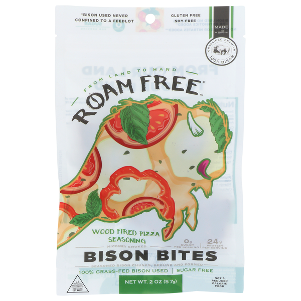 Frozen Pizza Go Roam Free Bison Jerky Bites hero