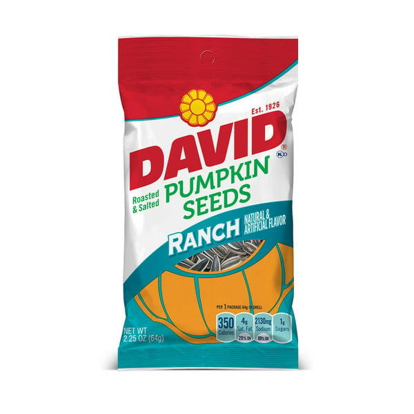 Nuts, Seeds & Dried Fruit DAVID Roasted and Salted Ranch Pumpkin Seeds hero