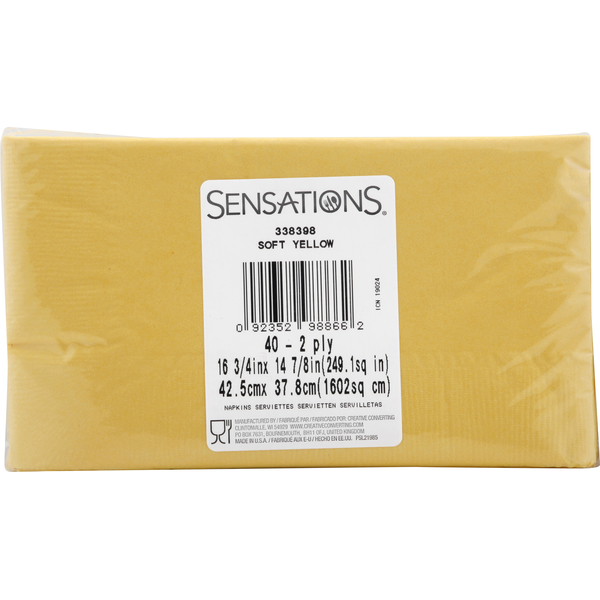 Paper Goods Sensations Napkins, Soft Yellow, 2 Ply hero