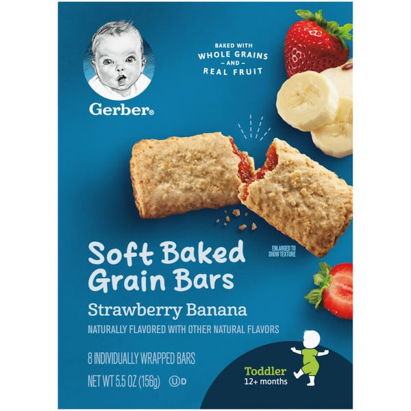 Baby Food & Formula Gerber Soft Baked Grain Bars Strawberry Banana hero