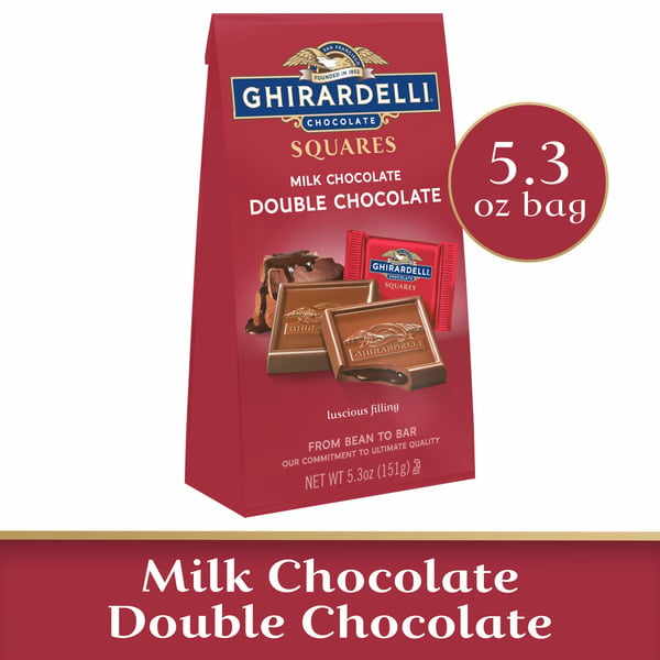 Candy & Chocolate Ghirardelli Milk Chocolate Double Chocolate Squares hero