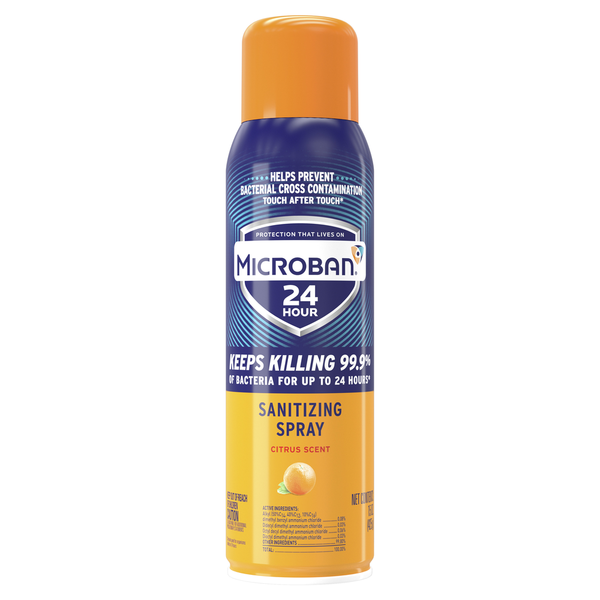 Cleaning Products Microban 24 Hour Disinfectant Sanitizing Spray, Citrus Scent hero