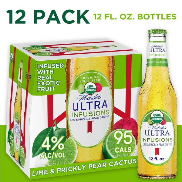 Beers & Coolers Michelob Ultra Lime & Prickly Pear Cactus Light Beer Bottles hero