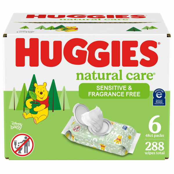 Diapers & Wipes Huggies Natural Care Sensitive Unscented Baby Wipes hero