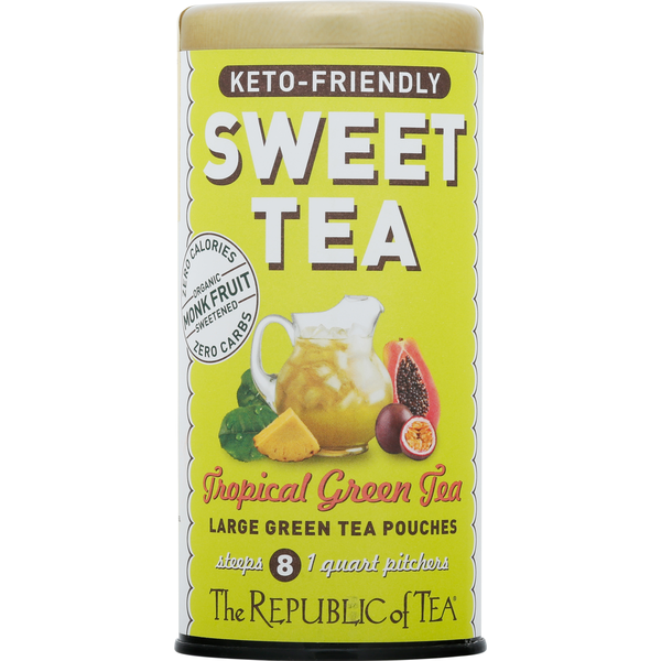 Tea The Republic of Tea Iced Tea, Tropical Green Tea, Sweet hero