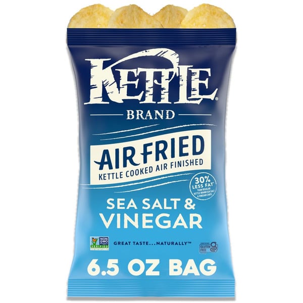 Chips & Pretzels Kettle Brand Air Fried Sea Salt and Vinegar Kettle Potato Chips hero