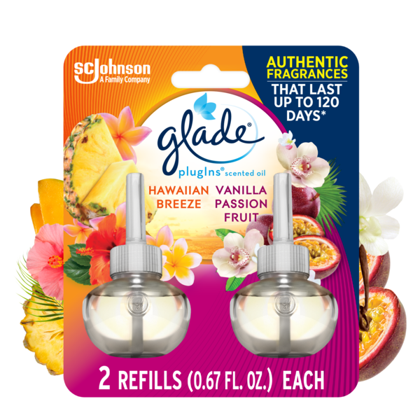 Air Fresheners & Candles Glade PlugIns® Air Freshener Refill, Hawaiian Breeze® & Vanilla Passion Fruit hero