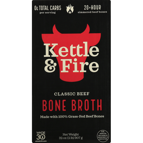 Soups and Stocks Kettle & Fire Bone Broth, Classic Beef hero