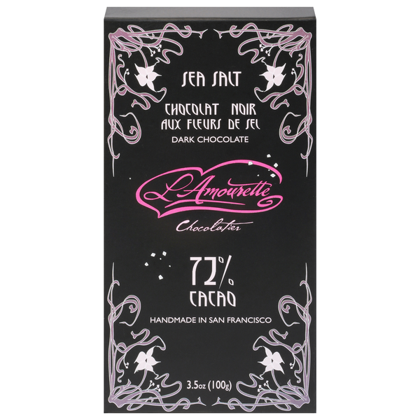 Candy & Chocolate L'Amourette Dark Chocolate, Sea Salt, 72% Cacao hero