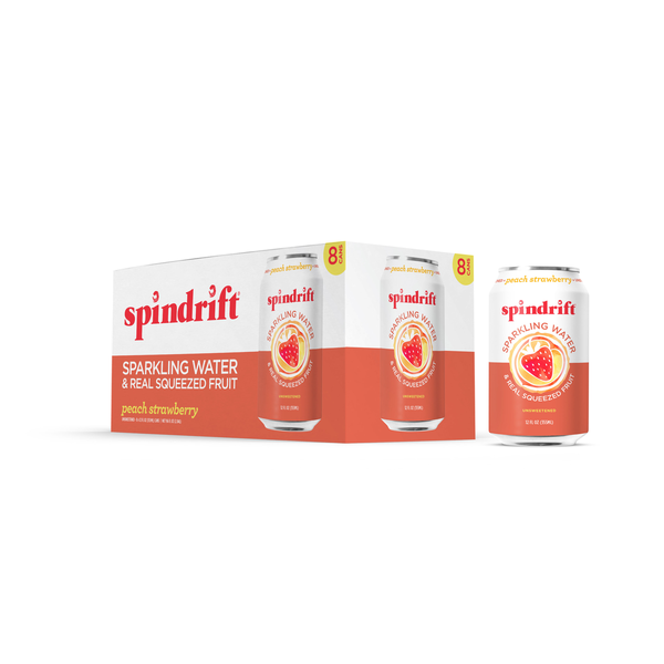 Water, Seltzer & Sparkling Water Spindrift Sparkling Water, Peach Strawberry, Unsweetened hero