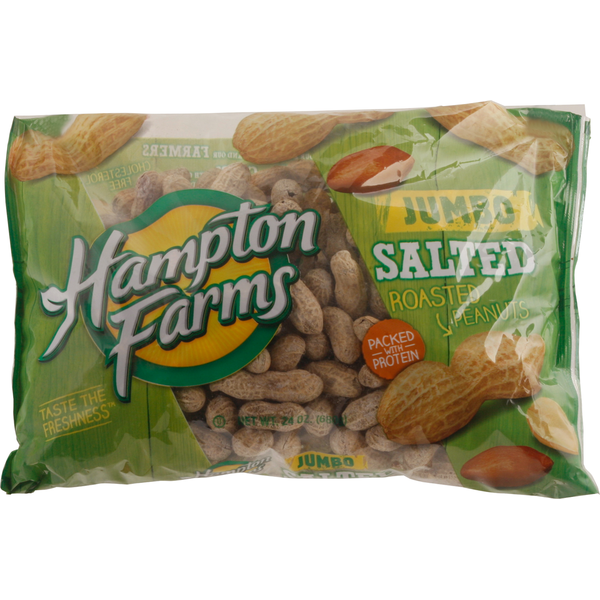 Produce Nuts & Snacks Hampton Farms Peanuts, Salted, Roasted, Jumbo hero