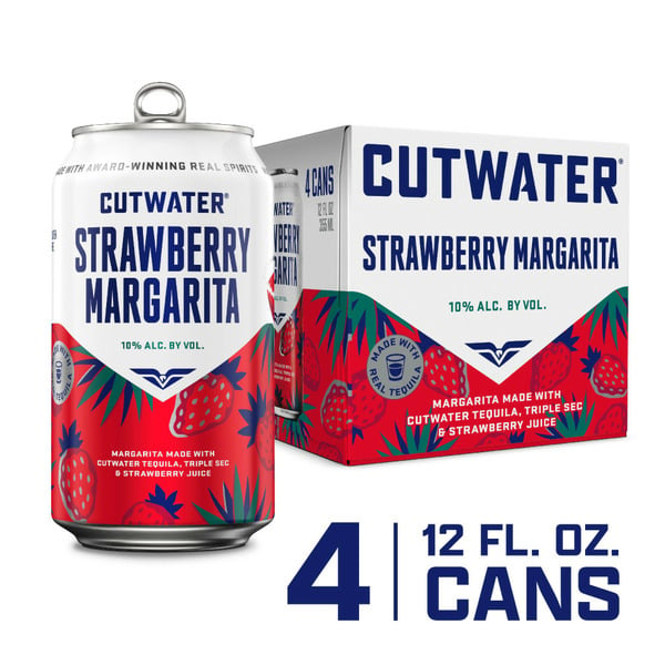 Spirits Cutwater Strawberry Margarita Tequila Cans hero