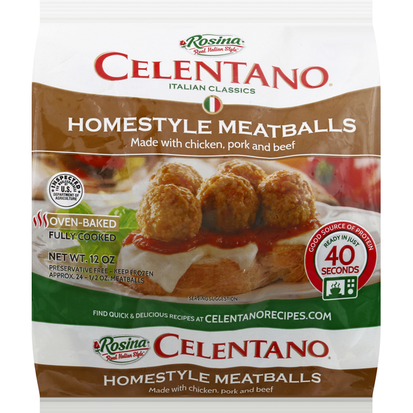 Frozen Meals Celentano Meatballs, Homestyle hero