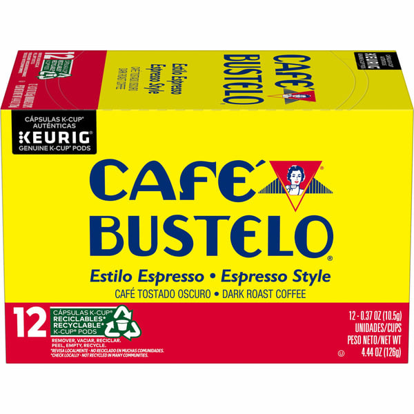 Coffee Grounds and Whole Beans Café Bustelo Dark Roast Coffee K-Cup Pods hero