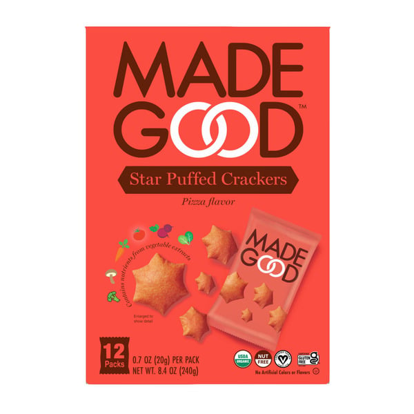 MadeGood Pizza Star Puffed Crackers hero