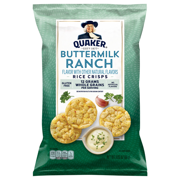 Crackers Quaker Rice Crisps, Buttermilk Ranch Flavor hero