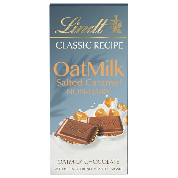 Candy & Chocolate Lindt Classic Recipe Non-Dairy OatMilk Salted Caramel Chocolate Candy Bar hero