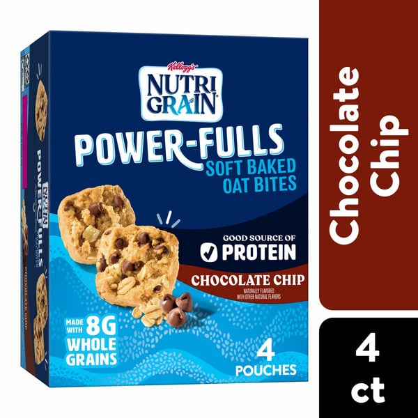 Energy & Granola Bars Nutri-Grain Power-Fulls Soft Baked Oat Bites, Protein Snacks, Whole Grain, Chocolate Chip hero