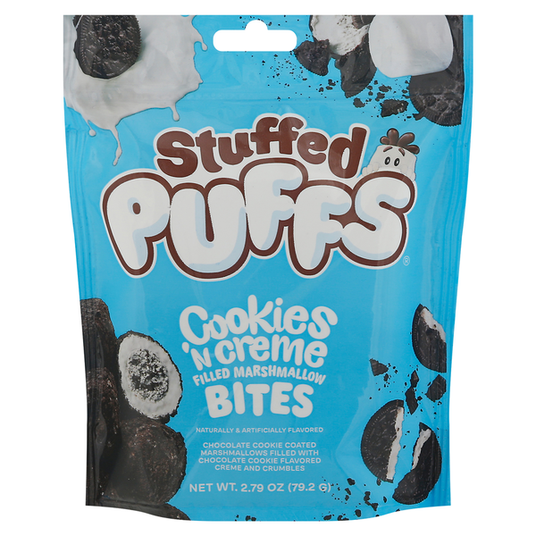 Stuffed Puffs Filled Marshmallow, Cookies 'N Creme, Bites hero