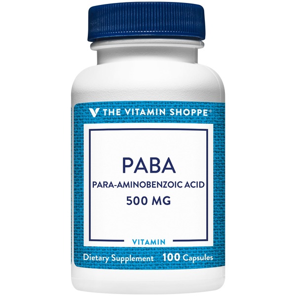 Vitamin B The Vitamin Shoppe PABA (Para-Aminobenzoic Acid) - 500 MG (100 Capsules) hero