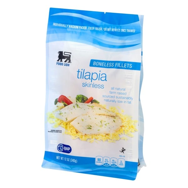 Frozen Fish Food Lion Tilapia Fillets, Boneless, Skinless hero