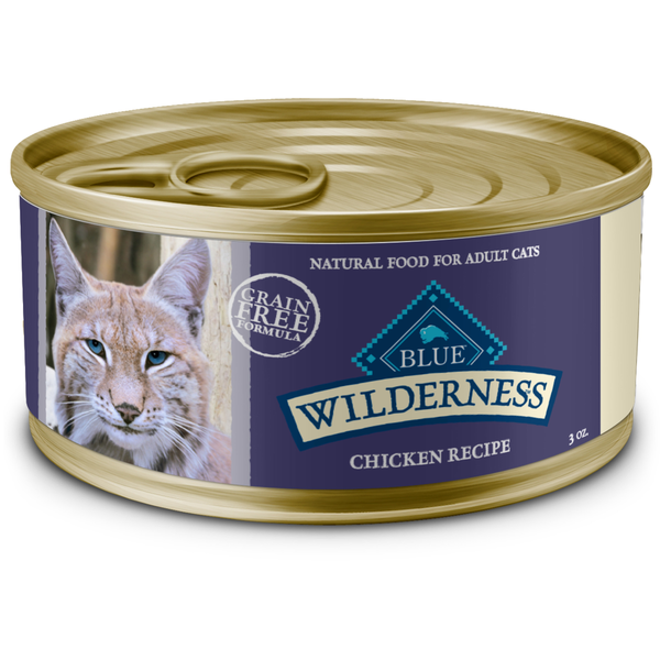 Cat Food Blue Buffalo Wilderness High Protein Grain Free, Natural Adult Pate Wet Cat Food, Chicken hero