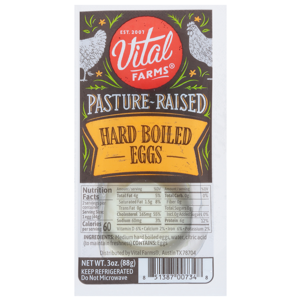 Prepared Meals Vital Farms Eggs, Hard Boiled, Pasture-Raised hero